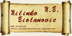 Milinko Biolanović vizit kartica
